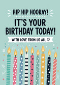 Load image into Gallery viewer, Hip Hip Hooray Colourful Candles 15th Birthday Card
