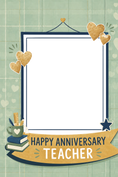 Load image into Gallery viewer, Happy Anniversary Teacher Photo Upload Anniversary Card
