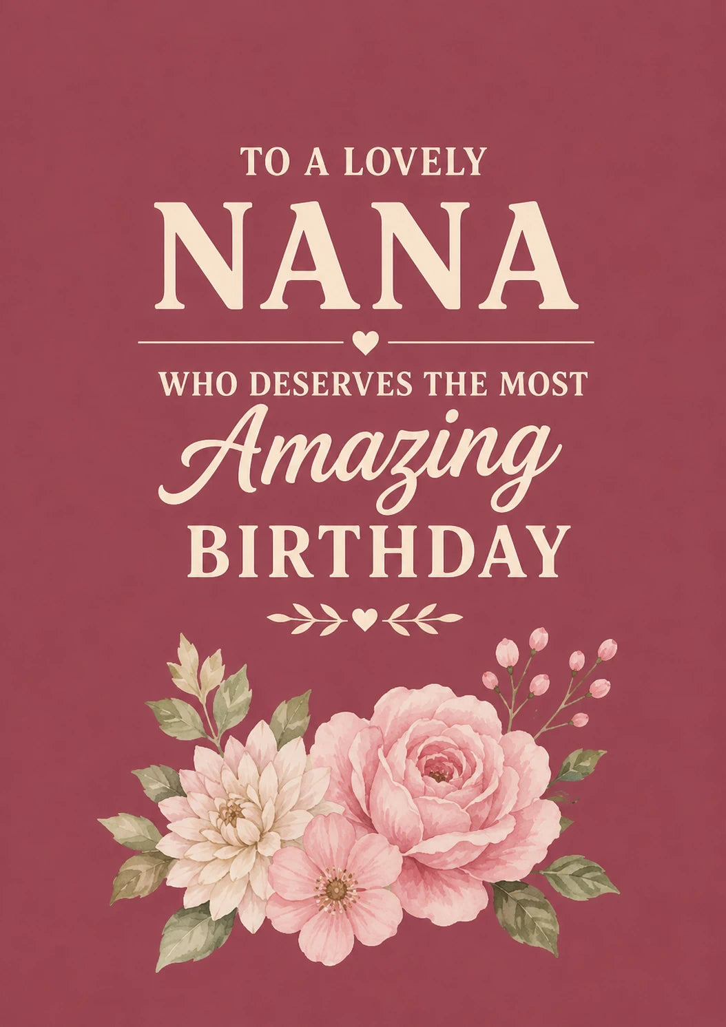 Floral Bouquet Nana Amazing Birthday Card for Her