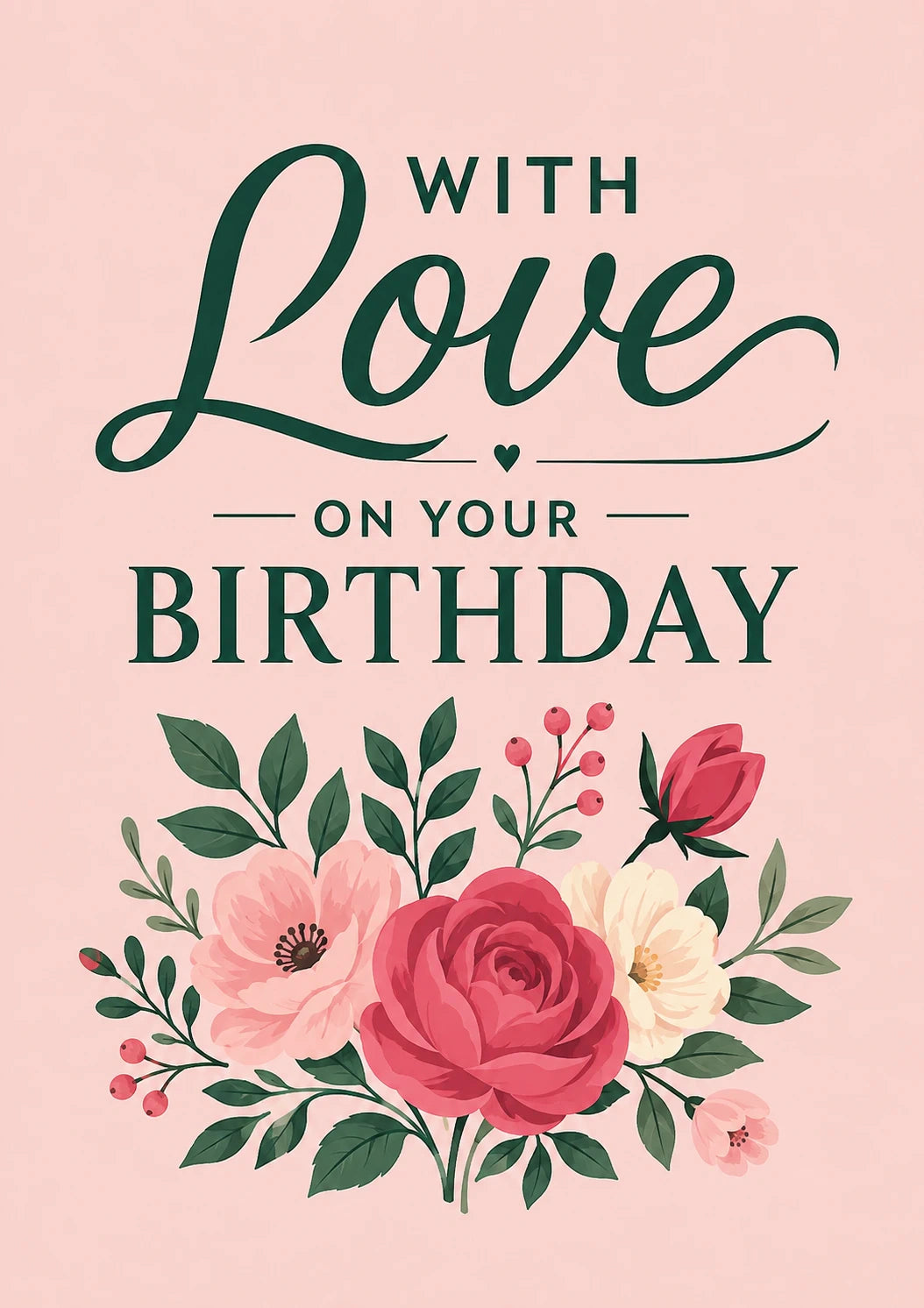 Dark Green Script Floral 75th Birthday Card for Her