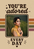 Load image into Gallery viewer, Retro Groovy You're Adored Photo Upload Birthday Card for Her
