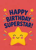 Load image into Gallery viewer, Happy Birthday Superstar Smiling Star Birthday Card
