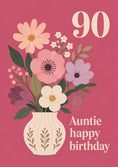 Load image into Gallery viewer, Floral Vase 90th Birthday Card for Her
