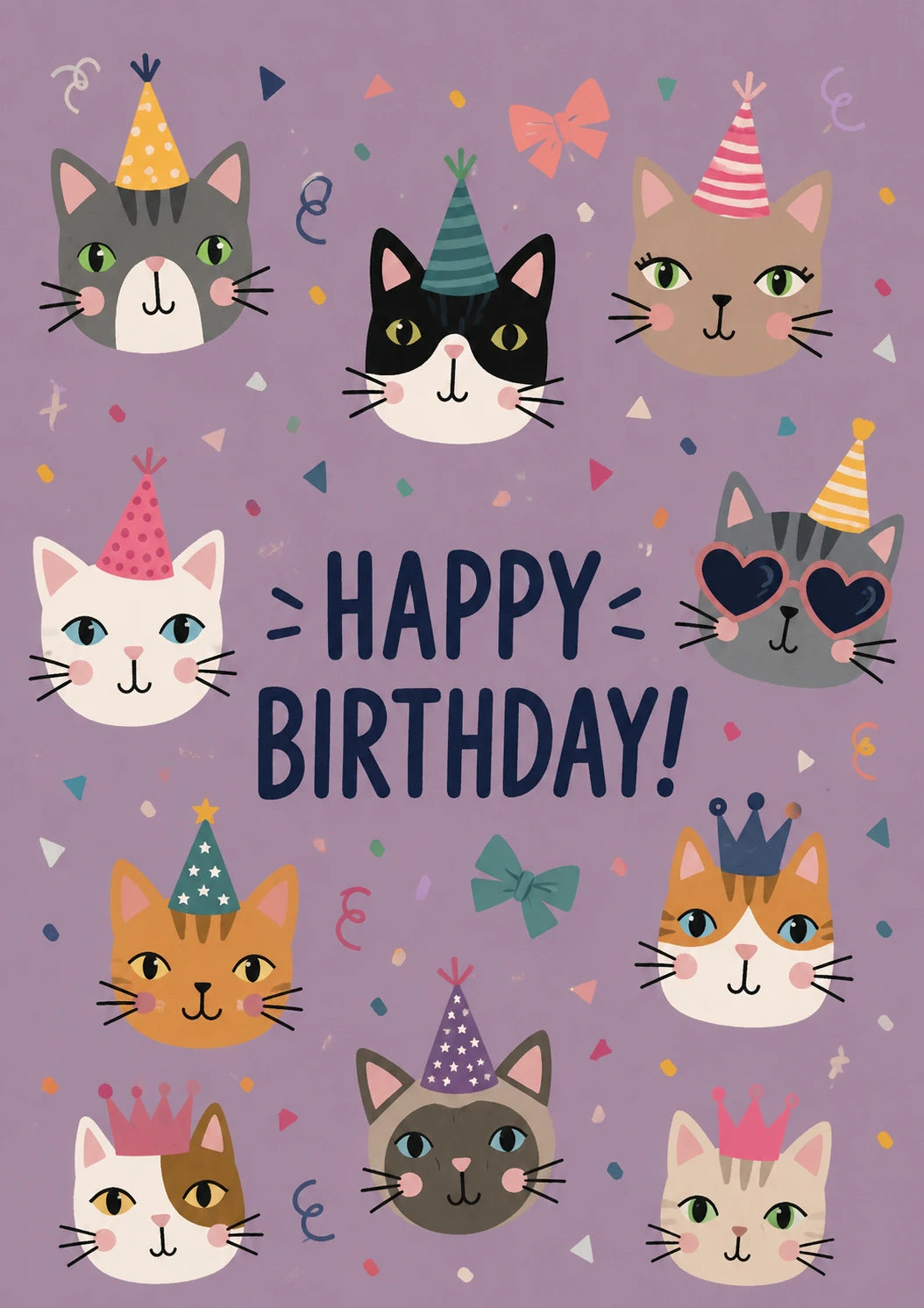 Cute Party Cats 15th Birthday Card