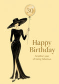Load image into Gallery viewer, Chic Black Dress Gold Balloon 30th Birthday Card for Her

