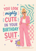Load image into Gallery viewer, Funny Pink Birthday Suit Blazer Birthday Card for Her
