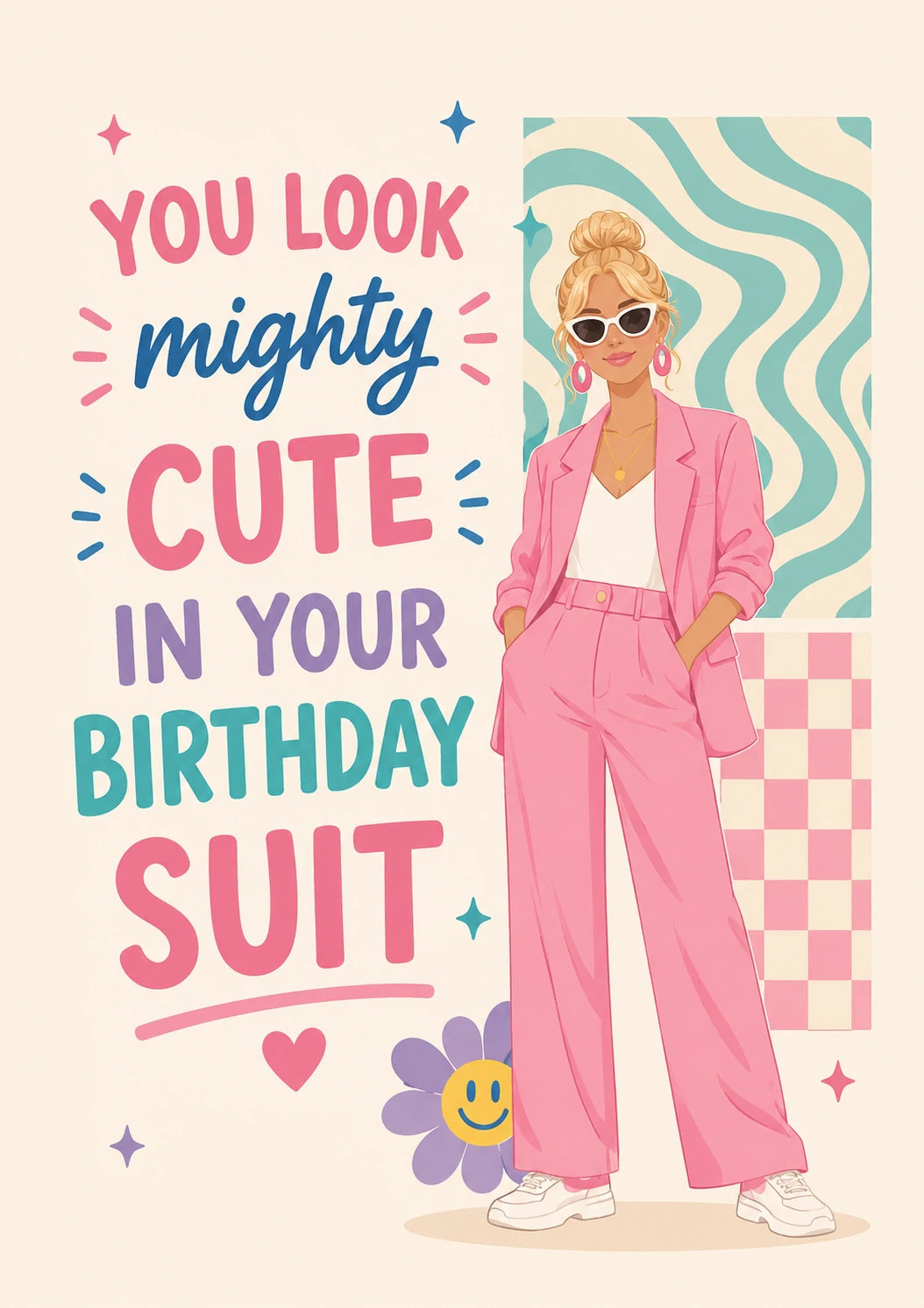 Funny Pink Birthday Suit Blazer Birthday Card for Her