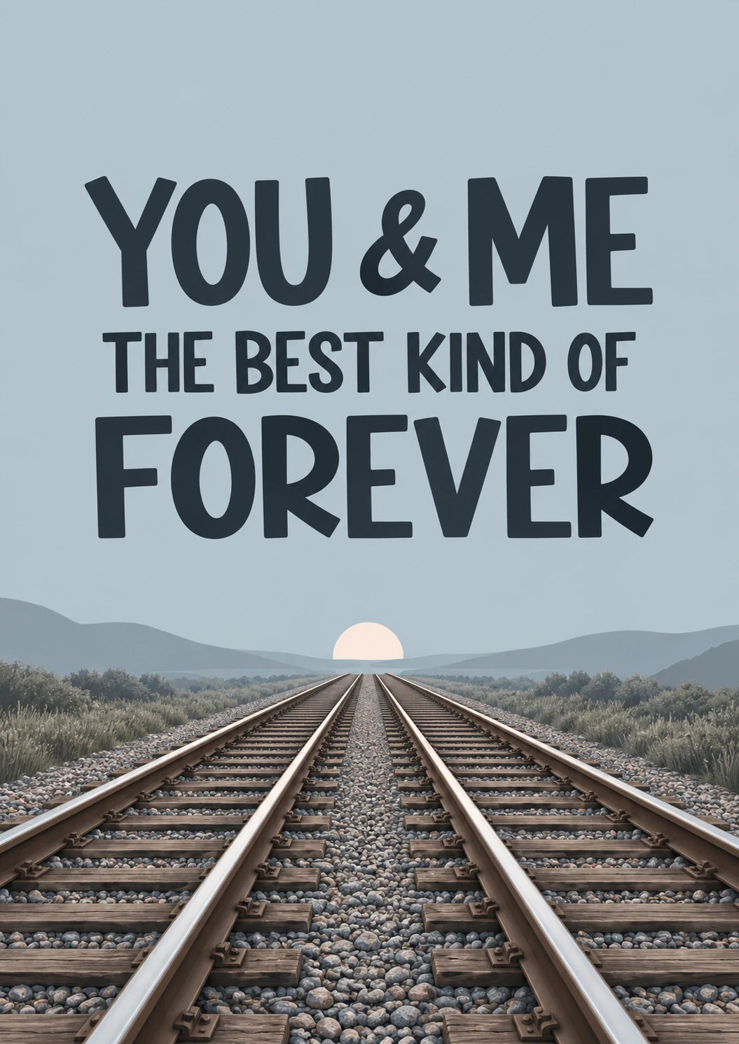 You & Me Forever Railway Valentine's Day Card for Fiancé