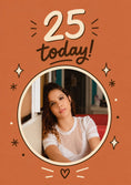Load image into Gallery viewer, 25 Today Retro Style Photo Upload 25th Birthday Card for Her
