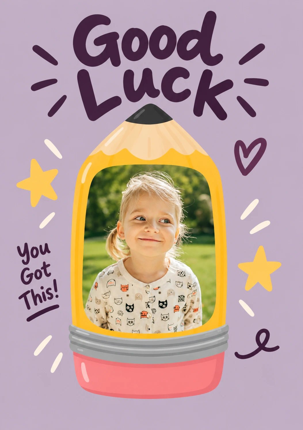 Good Luck Pencil You Got This Photo Upload Back to School Card