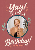 Load image into Gallery viewer, Yay It's Your Birthday Script Photo Upload Birthday Card for Her
