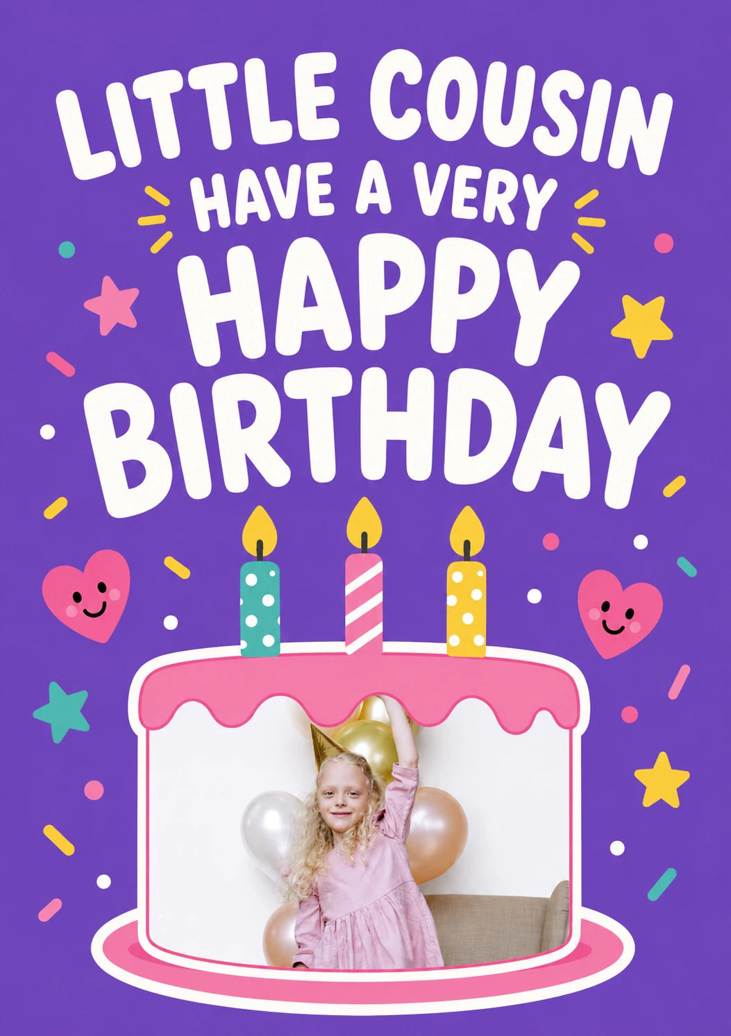 Little Cousin Happy Birthday Photo Upload Birthday Card