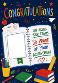 Load image into Gallery viewer, Acing Your Exams Notebook Photo Upload Congratulations Card
