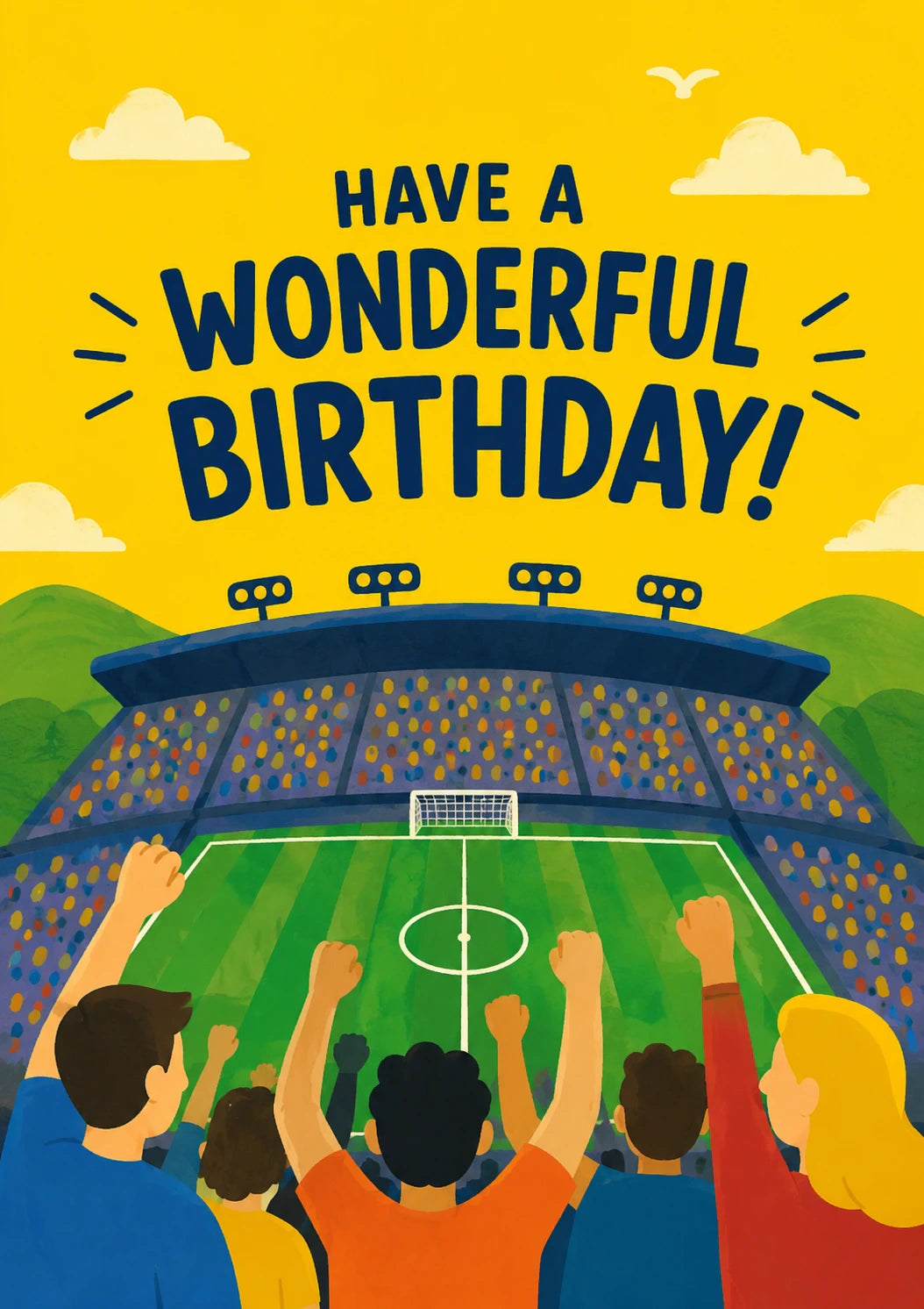 Football Stadium Fans Wonderful Birthday Card