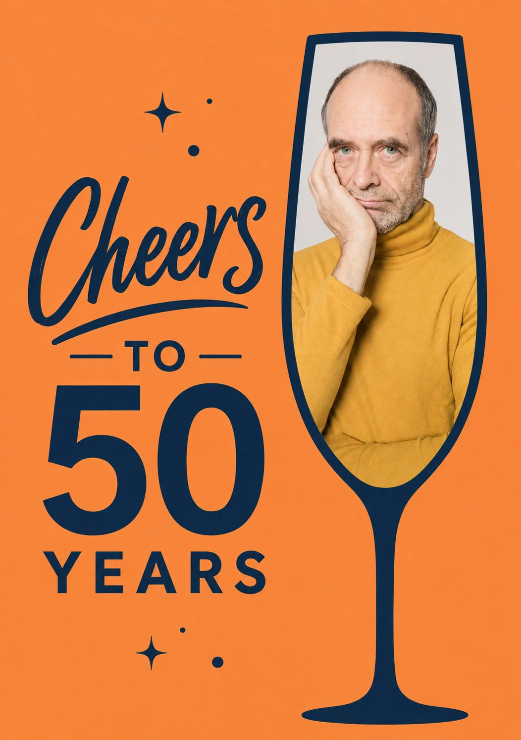 Funny Cheers to 50 Years Photo Upload Birthday Card for Him
