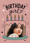 Load image into Gallery viewer, Birthday Girl Cake Photo Upload Birthday Card for Her

