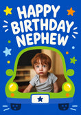 Load image into Gallery viewer, Happy Birthday Nephew Green Car Photo Upload Birthday Card for Him
