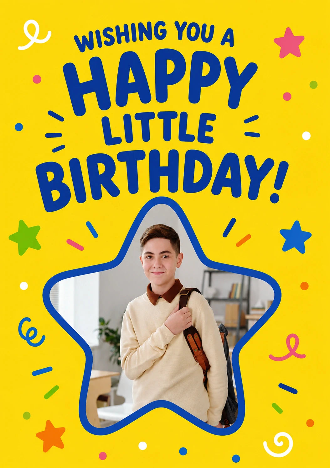 Happy Little Birthday Stars Photo Upload Birthday Card for Him