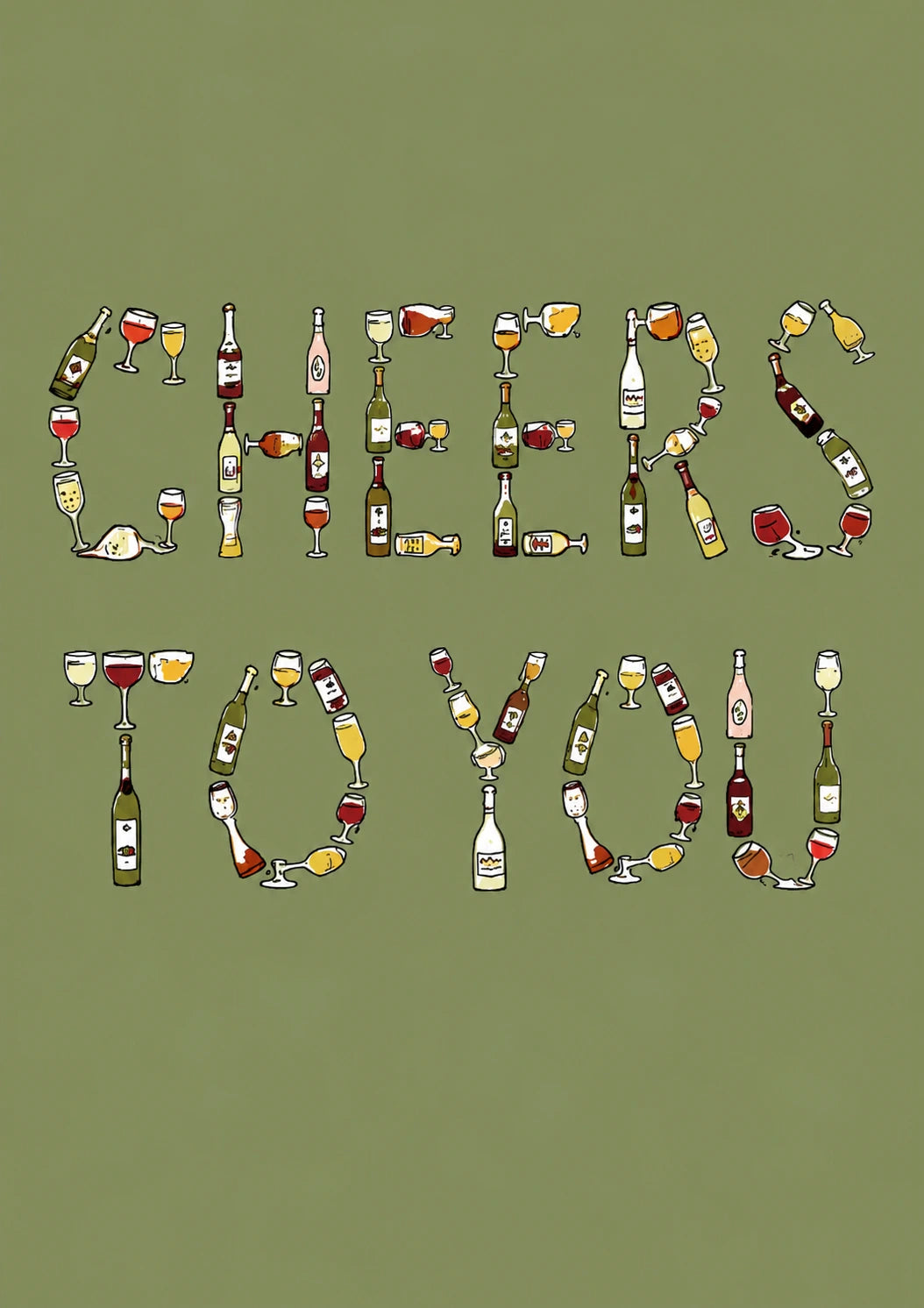 Cheers To You Wine Bottles 65th Birthday Card