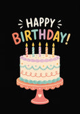 Load image into Gallery viewer, Colourful Cake and Candles 40th Birthday Card
