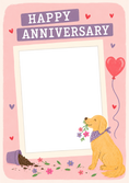 Load image into Gallery viewer, Cute Dog and Heart Balloon Photo Upload Anniversary Card
