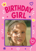 Load image into Gallery viewer, Birthday Girl Pink Crown Photo Upload Birthday Card for Her
