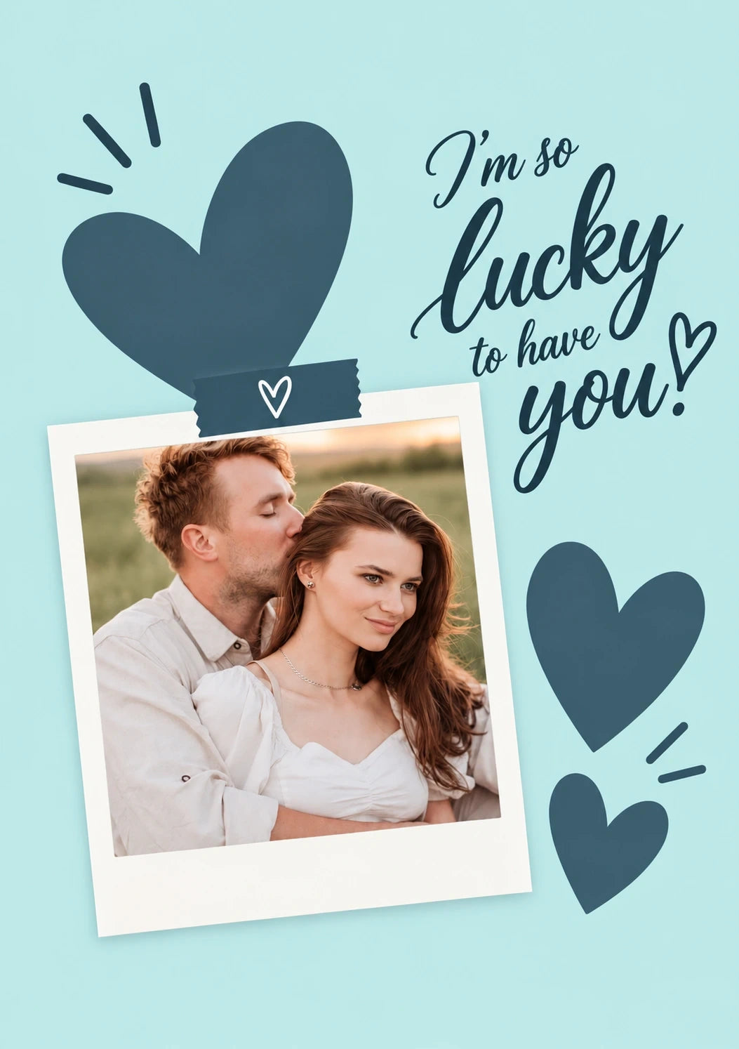 Valentine's day - Personalised Card — with punch holes
