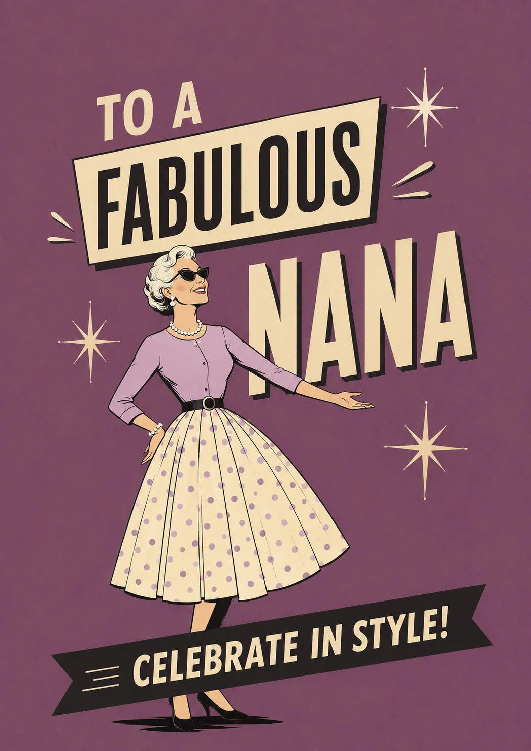 Fabulous Nana Retro Style 85th Birthday Card for Her