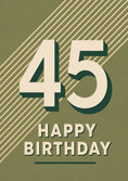 Load image into Gallery viewer, Retro Stripe Bold Typography 45th Birthday Card
