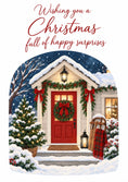 Load image into Gallery viewer, Snowy Front Door Happy Surprises Christmas Card
