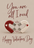 Load image into Gallery viewer, Magnetic Hearts You Are All I Need Valentine's Day Card for Girlfriend
