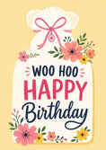 Load image into Gallery viewer, Woo Hoo Floral Gift Bag 85th Birthday Card for Her
