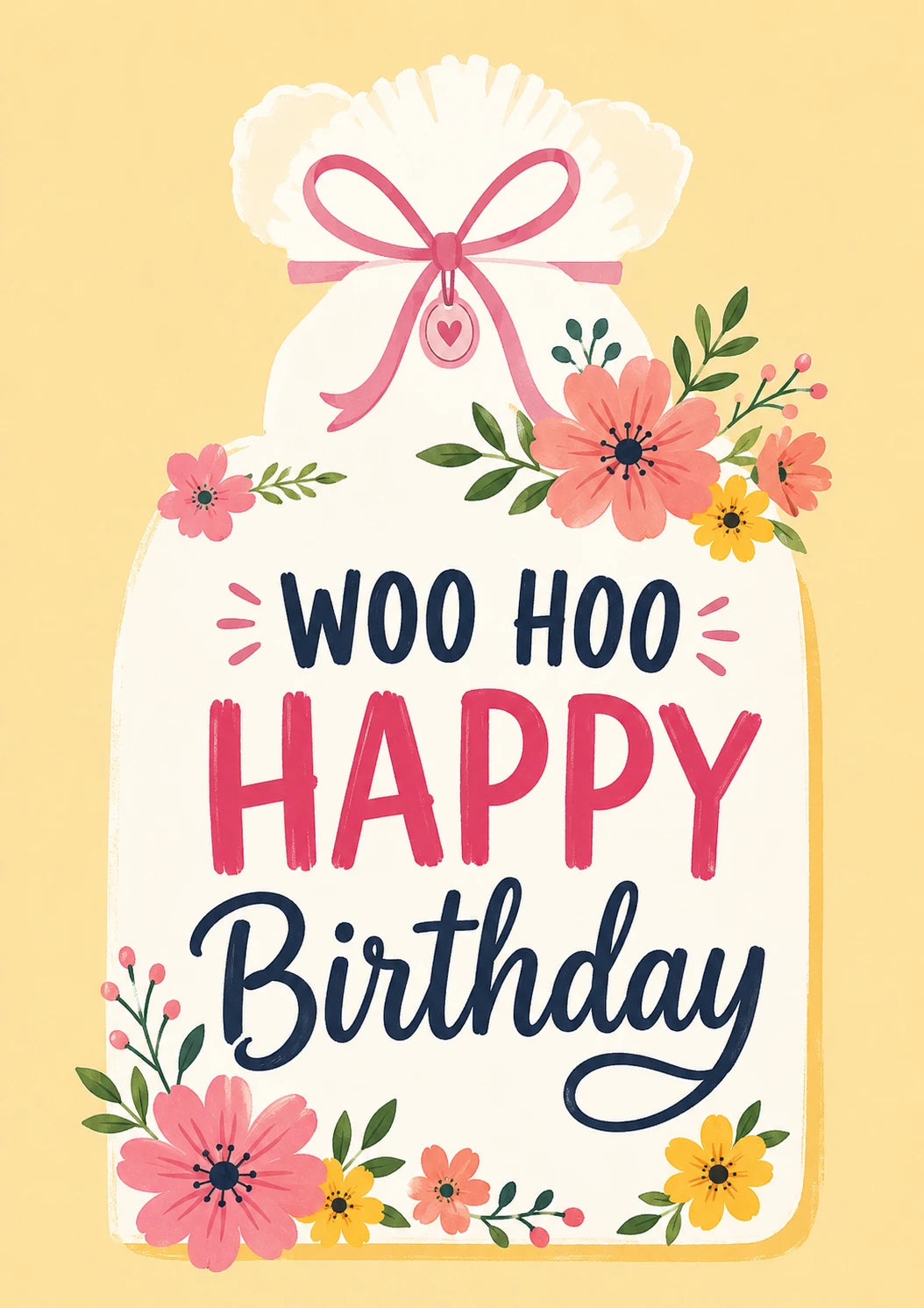 Woo Hoo Floral Gift Bag 85th Birthday Card for Her