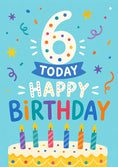Load image into Gallery viewer, Colourful Confetti Cake 6th Birthday Card
