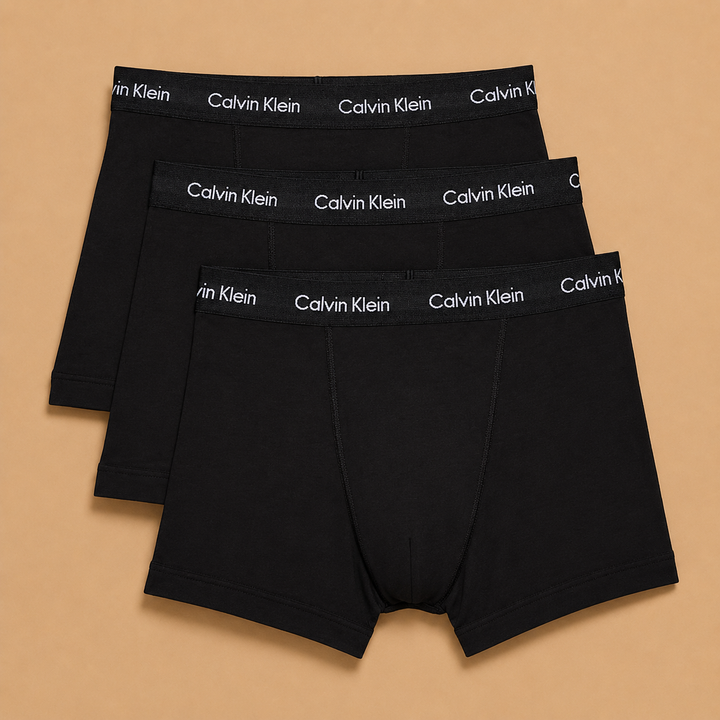 Calvin Klein Men’s Trunks 3pc Gift Set - Black Logo Waistband
