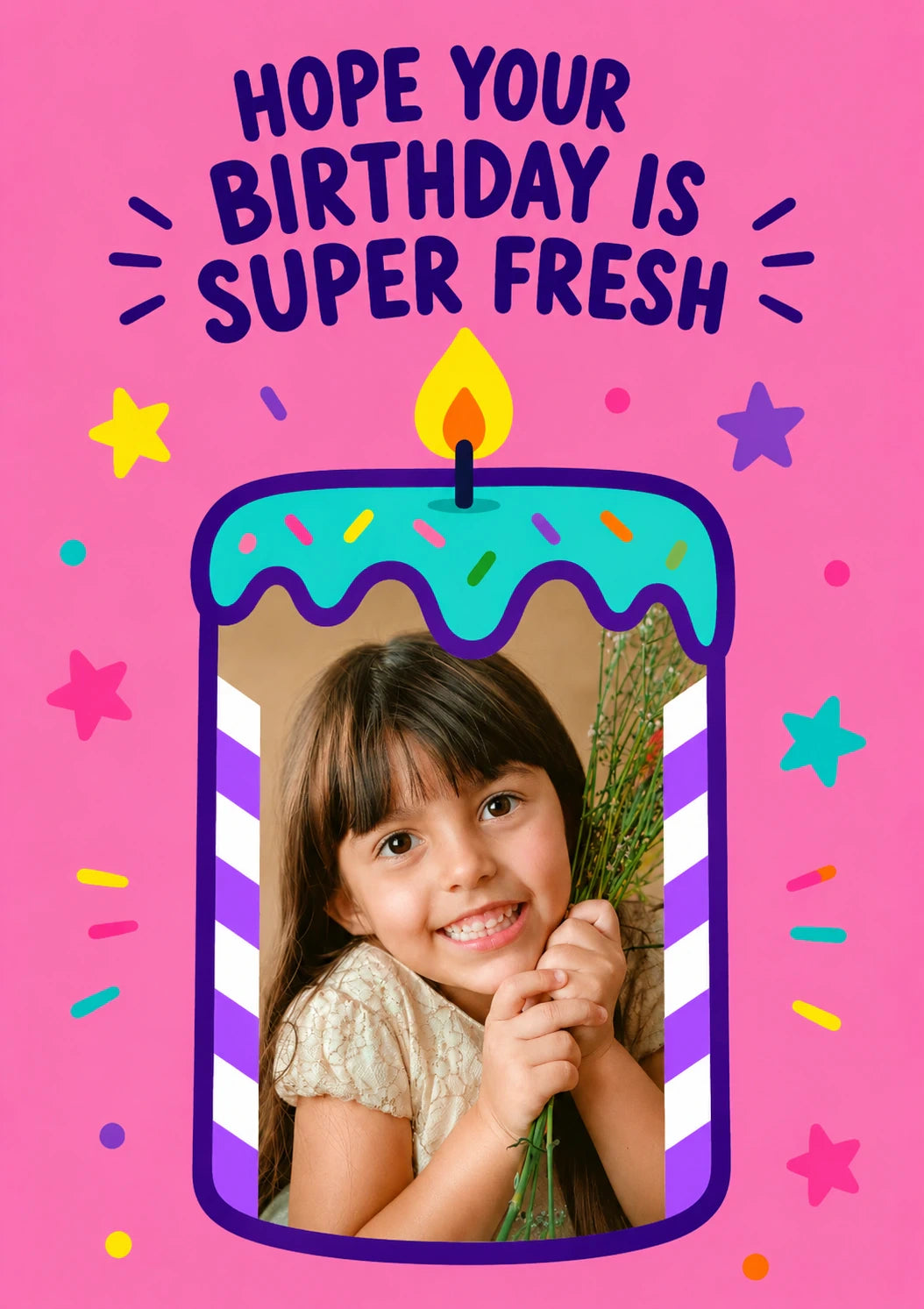 Super Fresh Birthday Cake Photo Upload Birthday Card