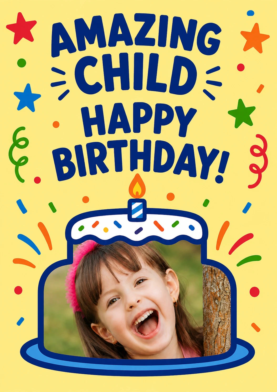 Amazing Child Happy Birthday Photo Upload Birthday Card