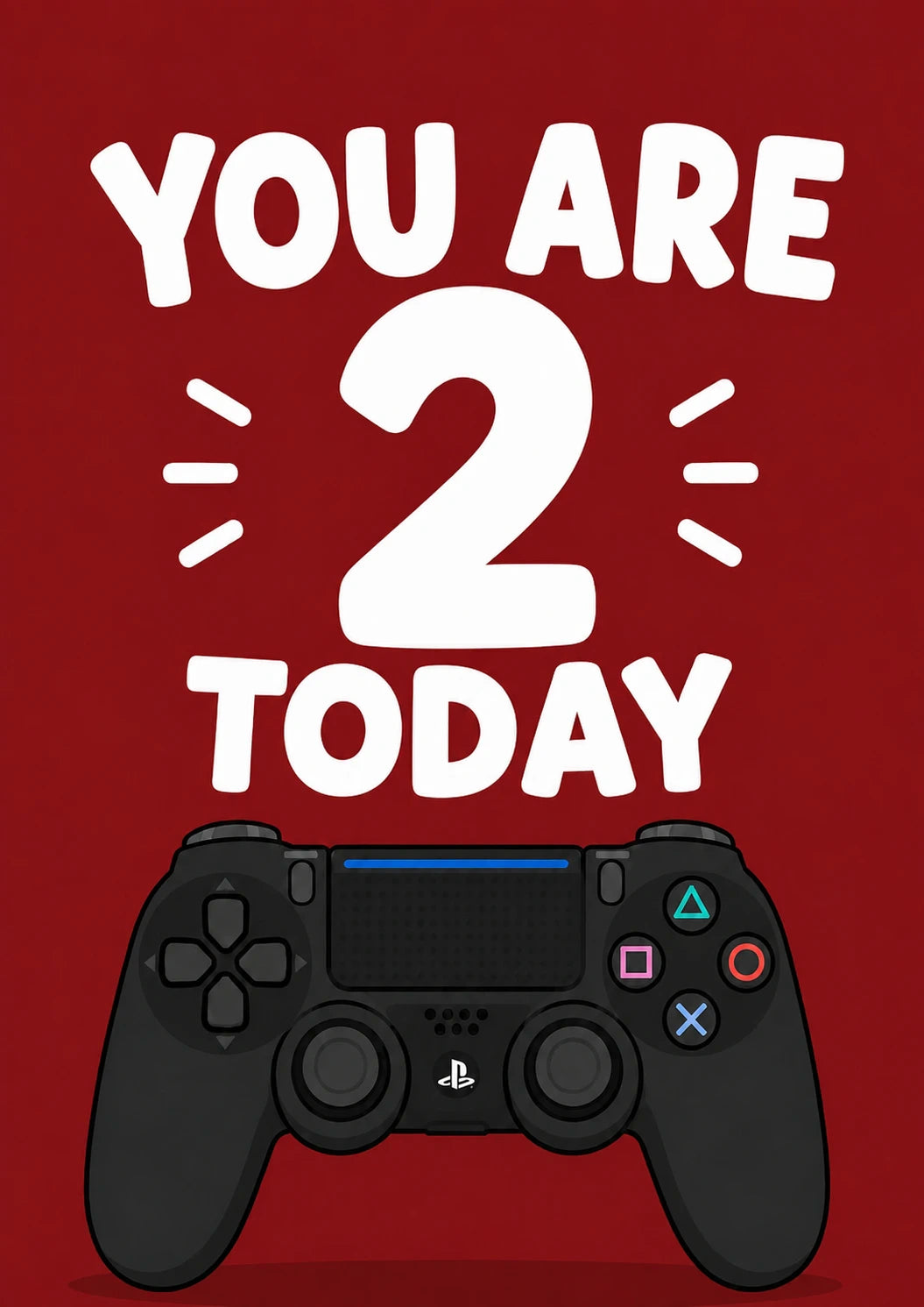 PlayStation Controller You Are 2 Today Birthday Card