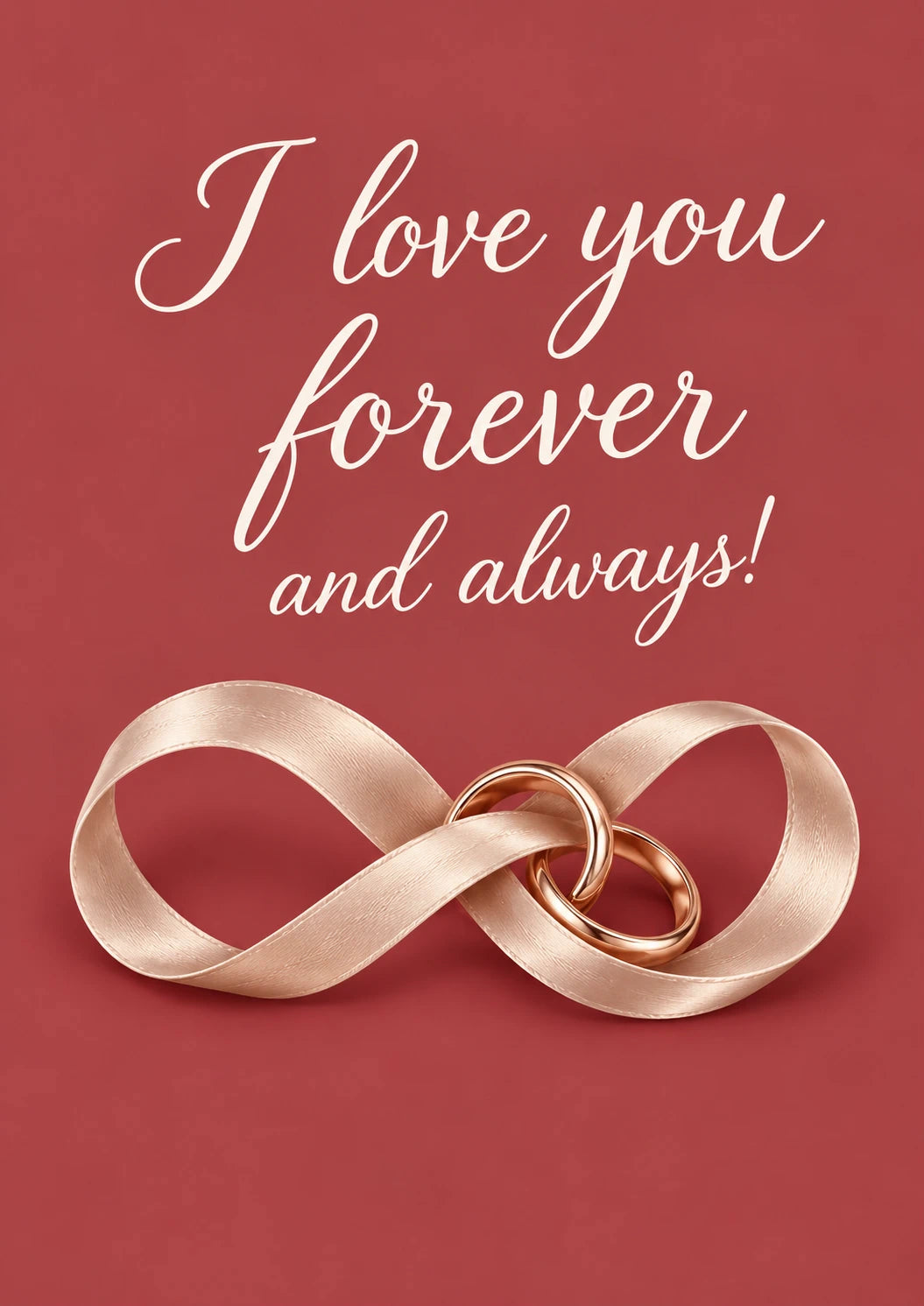 Rose Gold Infinity Rings Valentine's Day Card for Husband
