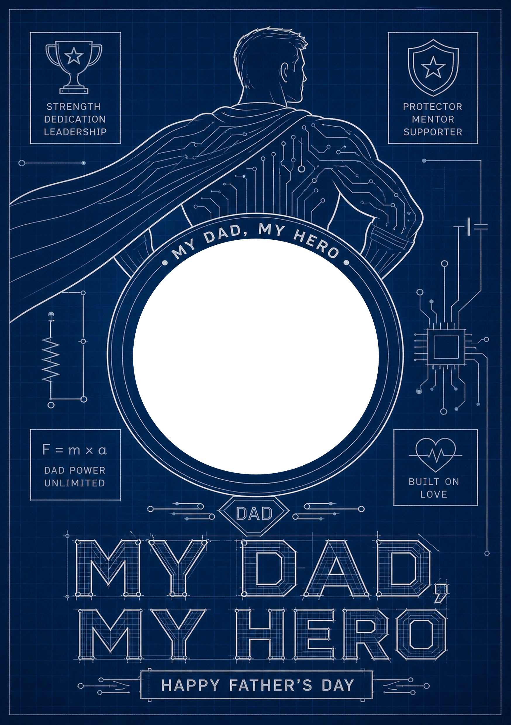 Father's Day - Personalised card — blank frame