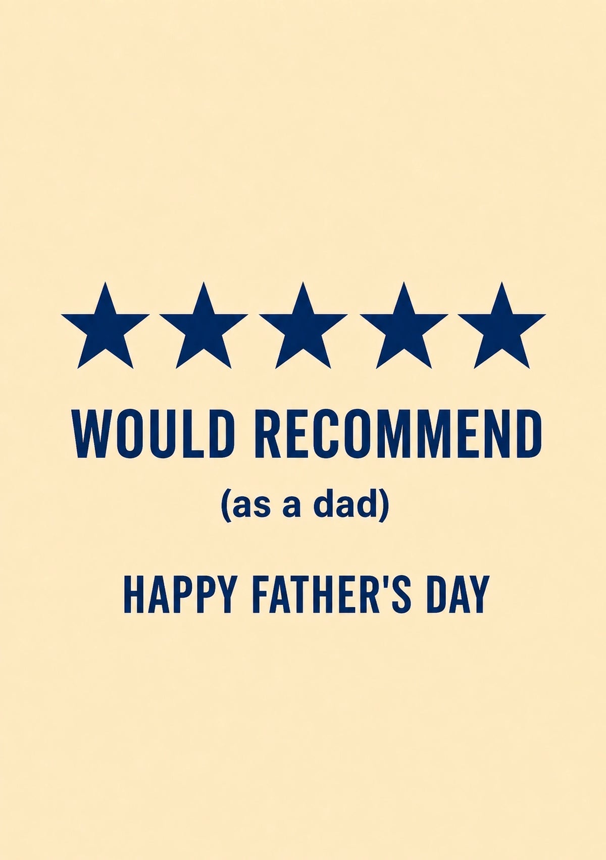 Funny 5 Star Dad Review Fathers Day Card
