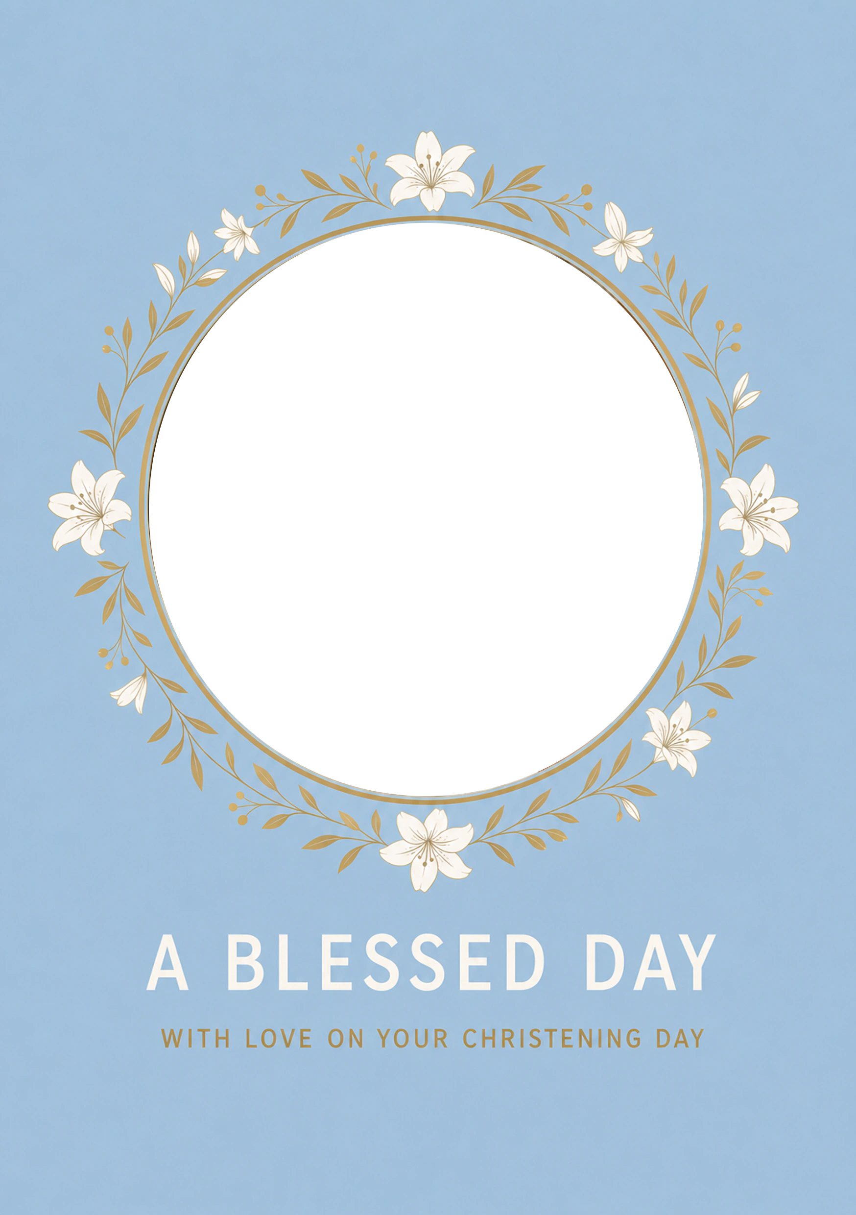 Christening - Personalised Card — with punch holes