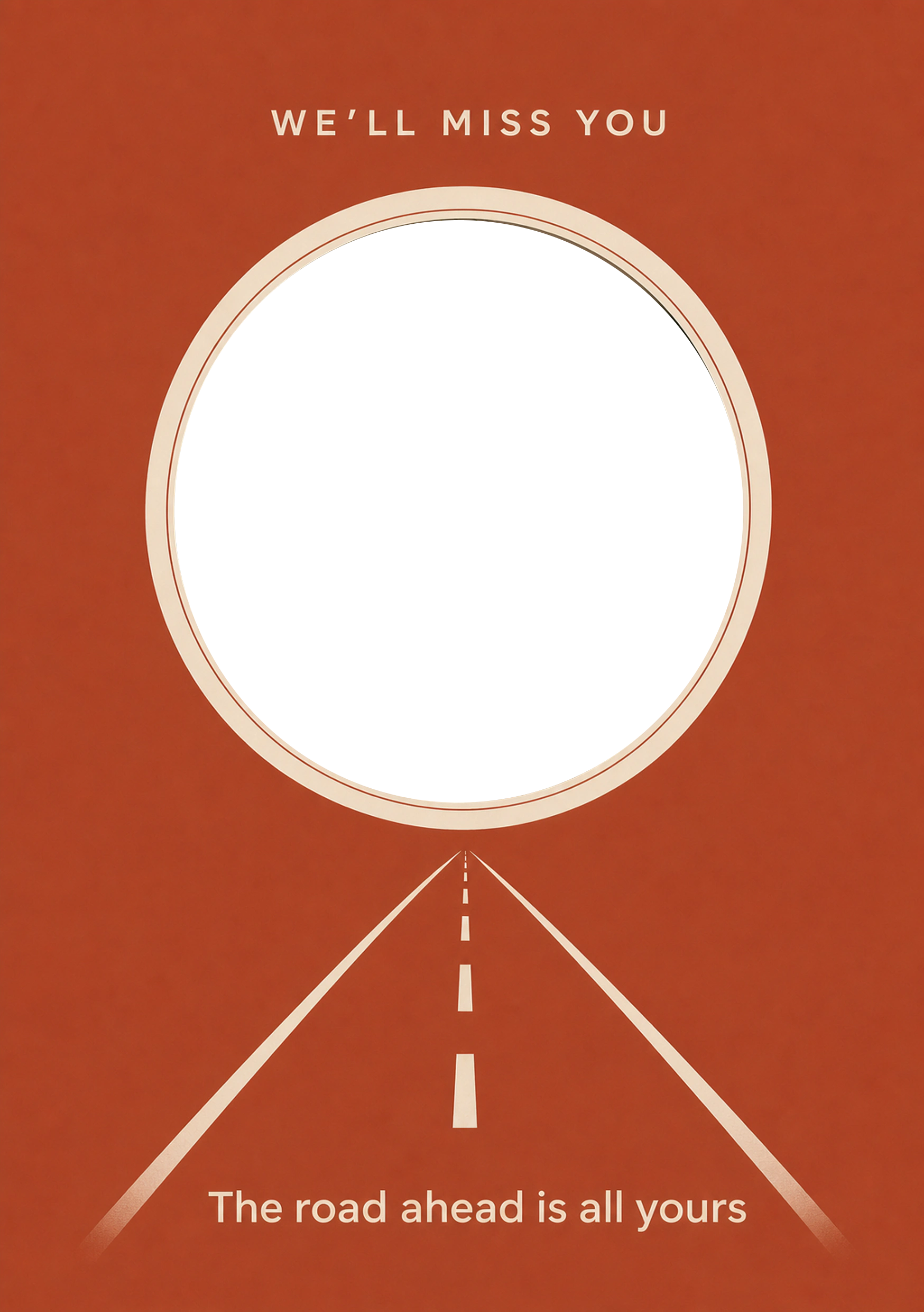Leaving - Personalised Card — with punch holes