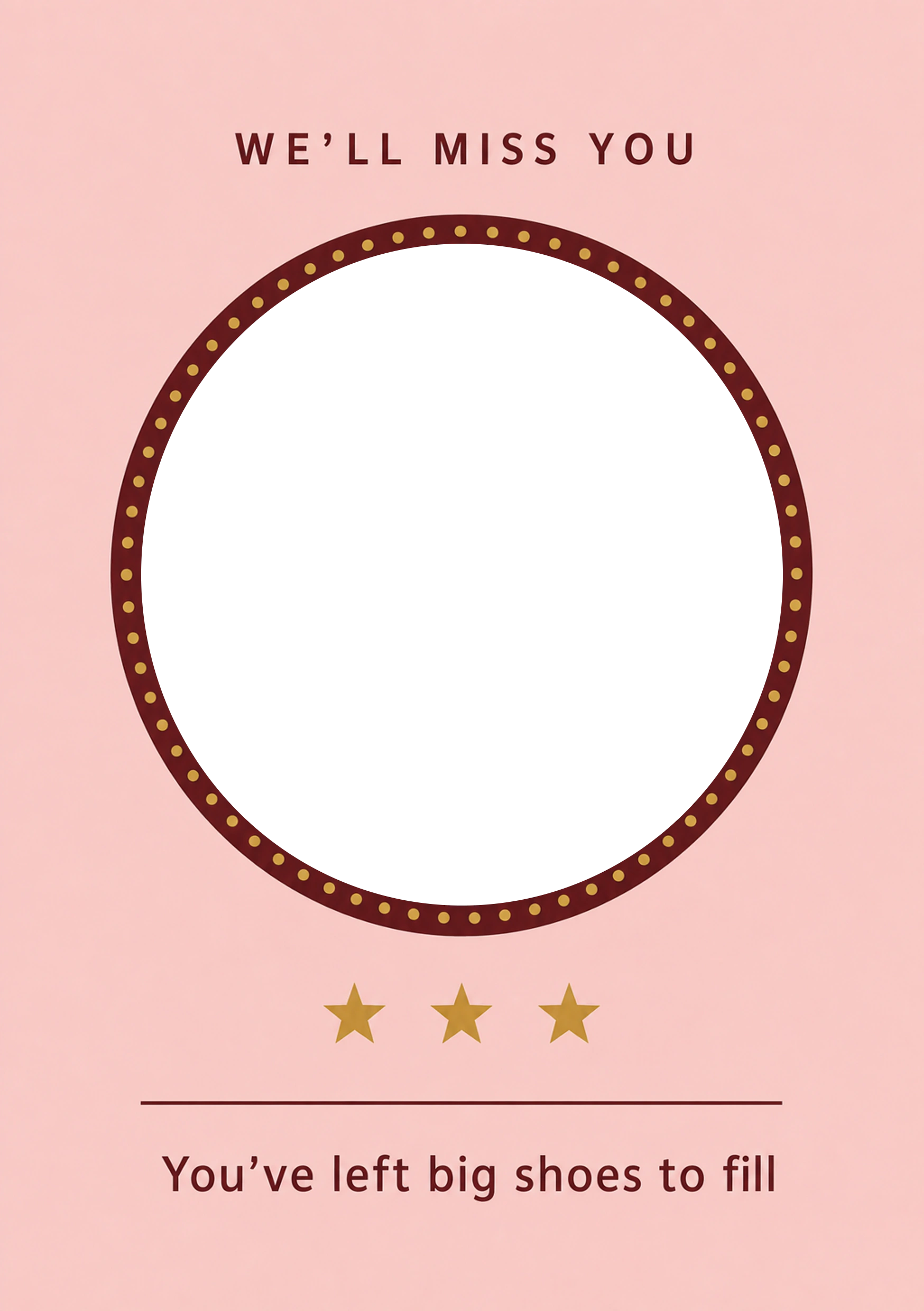 Leaving - Personalised Card — with punch holes