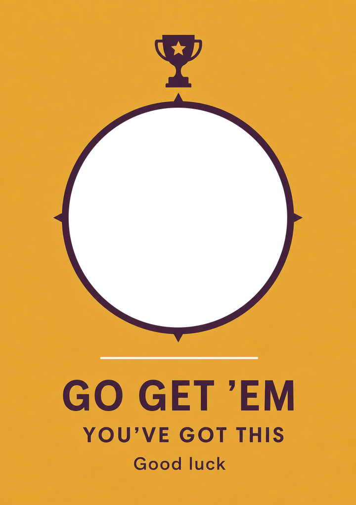 Exams - Personalised Card — with punch holes