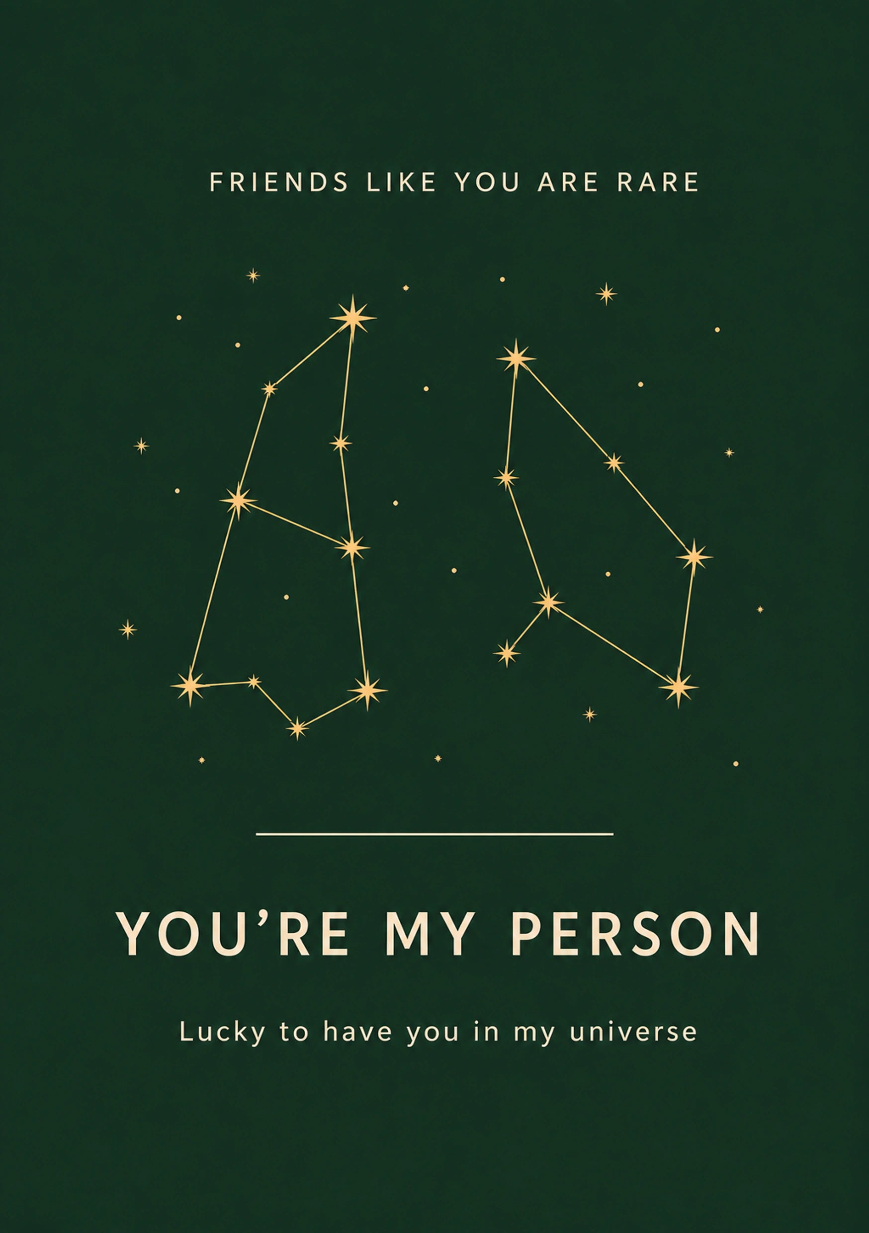 Friendship - Personalised Card — with punch holes