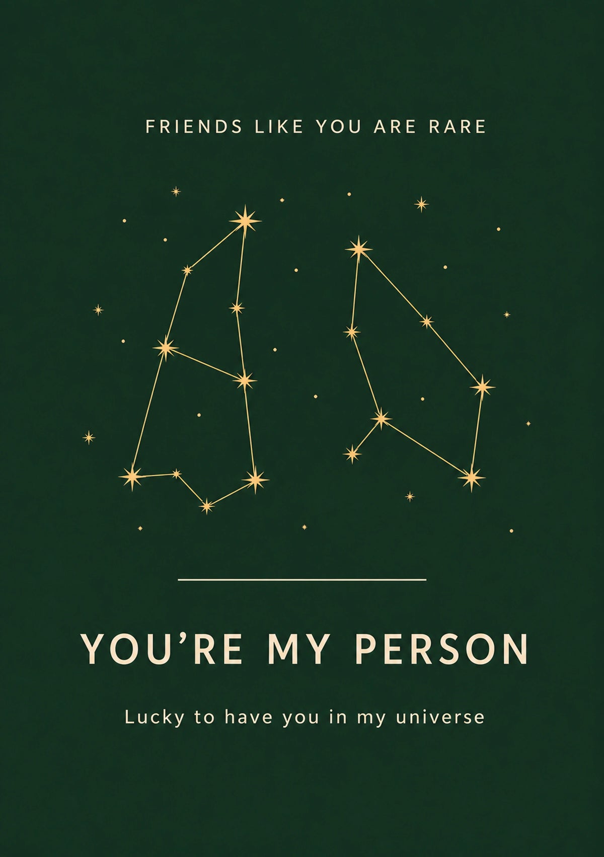 You're My Person Star Map Friendship Card