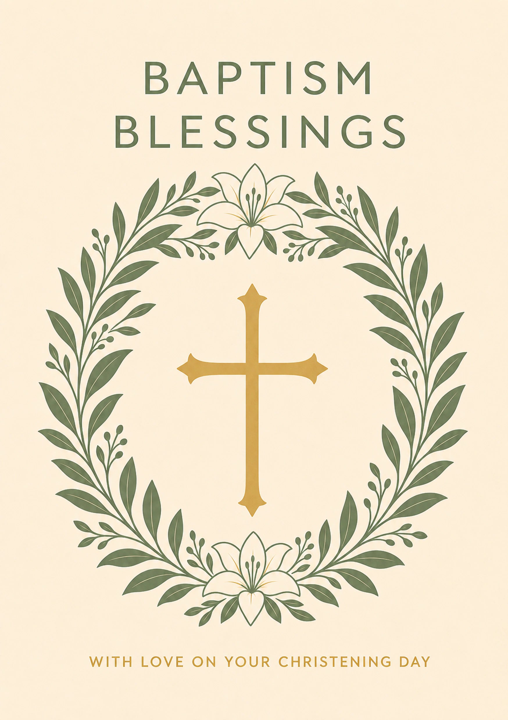 Christening - Personalised Card — with punch holes