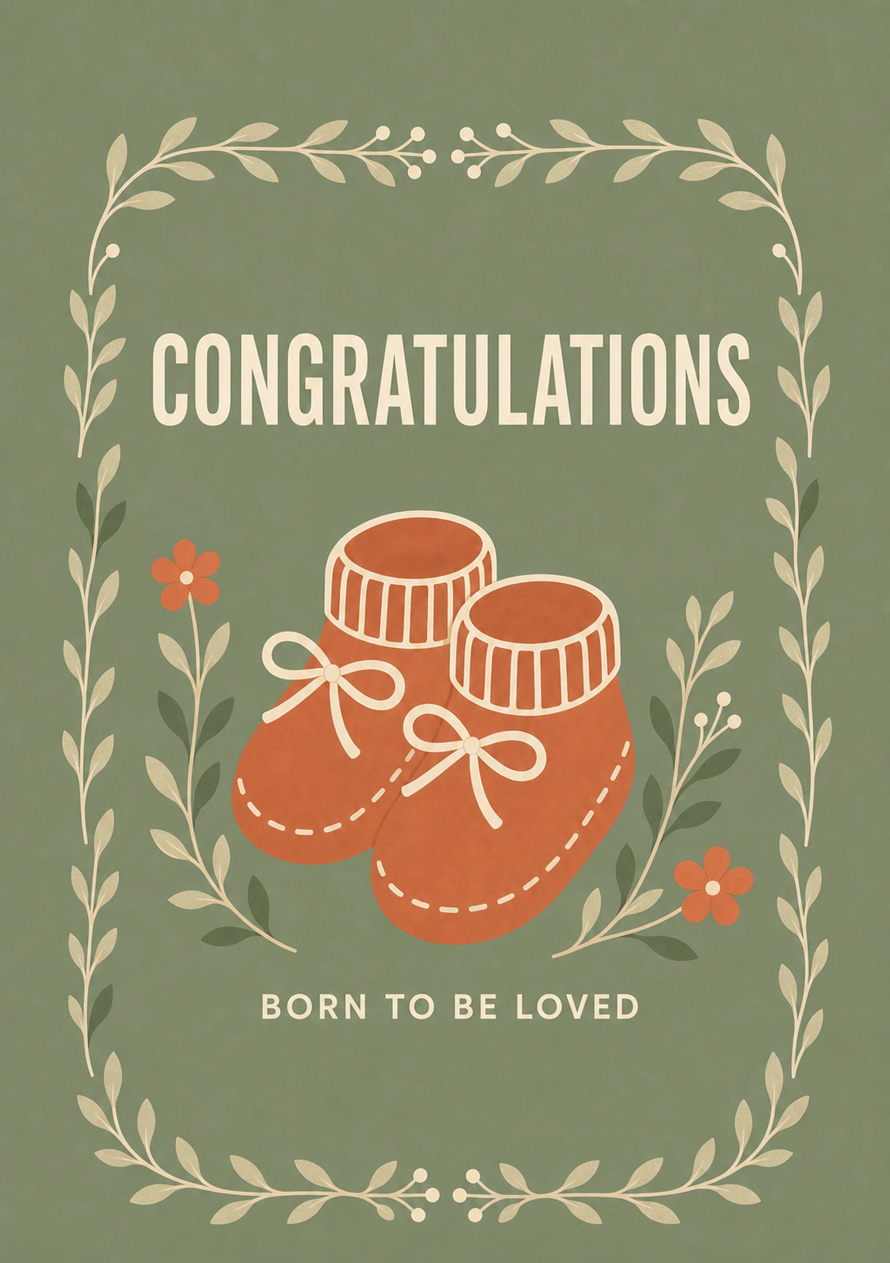 New Baby - Personalised Card — with punch holes