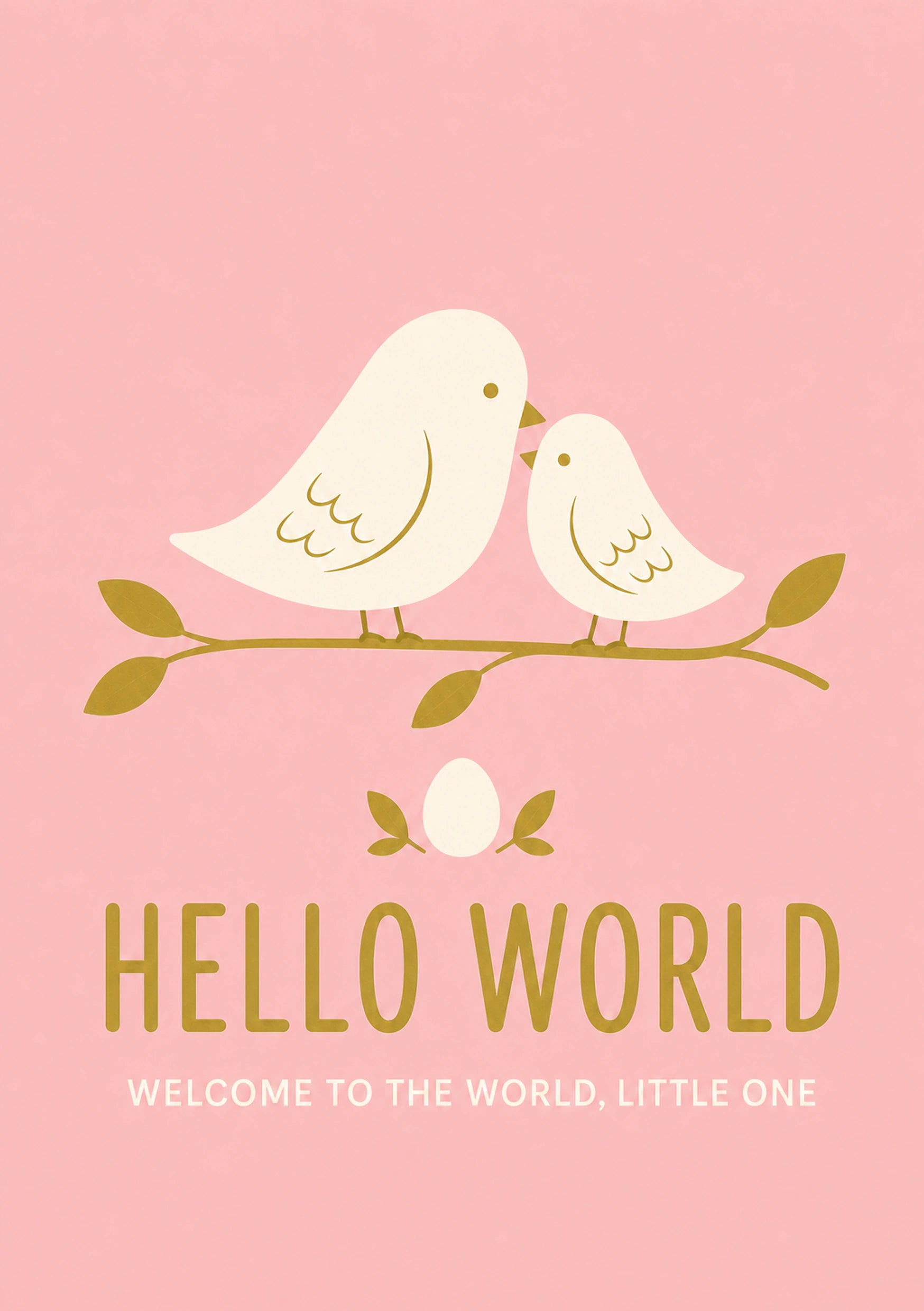 New Baby - Personalised Card — with punch holes